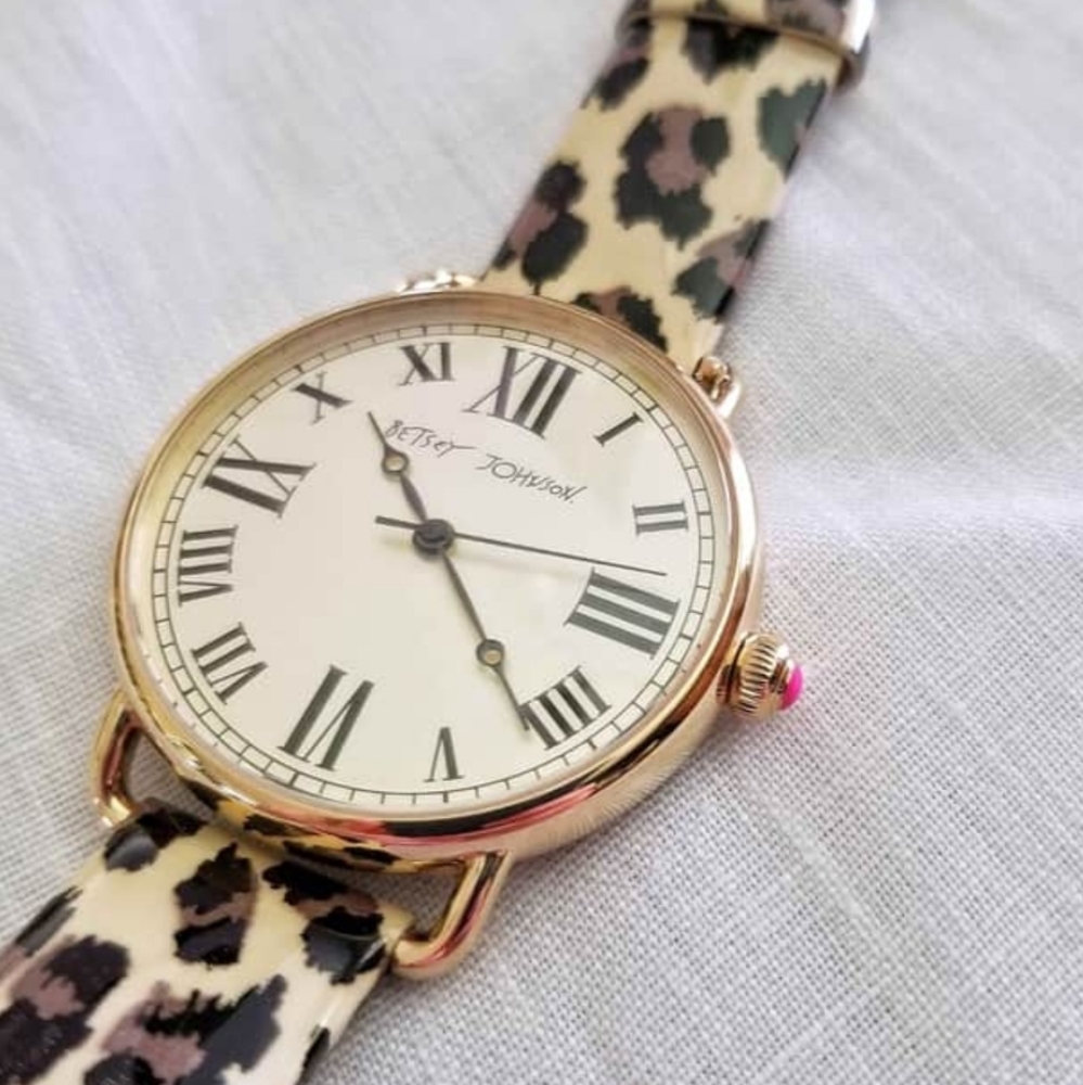 **SOLD** Betsey Johnson Leopard Band Watch